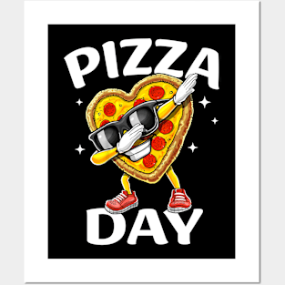 Dabbing Pizza Day Heart Love Gift Posters and Art